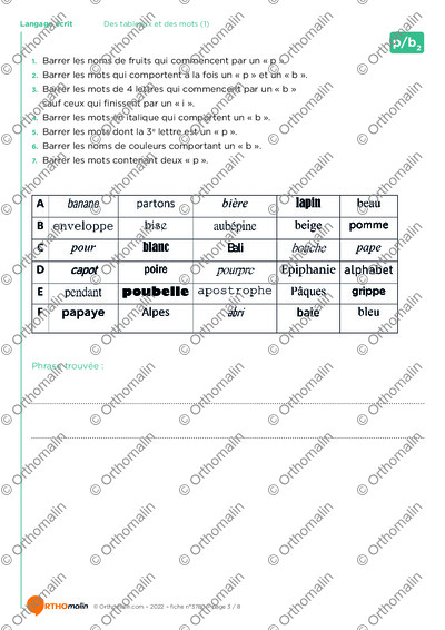 Page 3 de la fiche