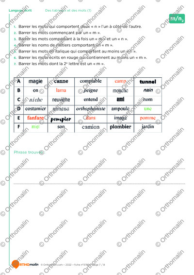 Page 7 de la fiche