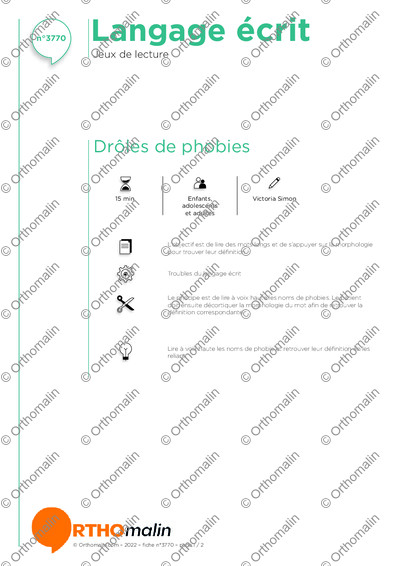 Page 1 de la fiche