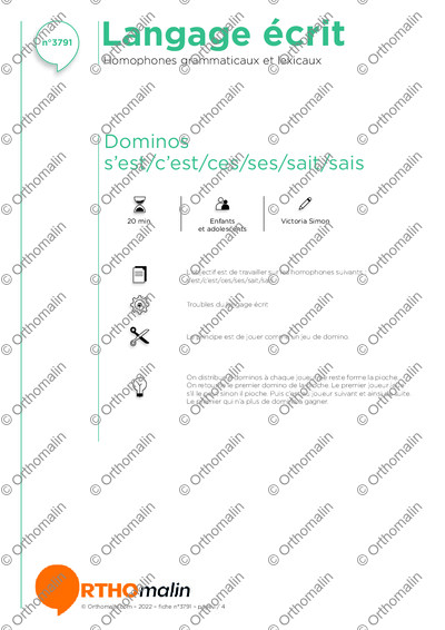 Page 1 de la fiche