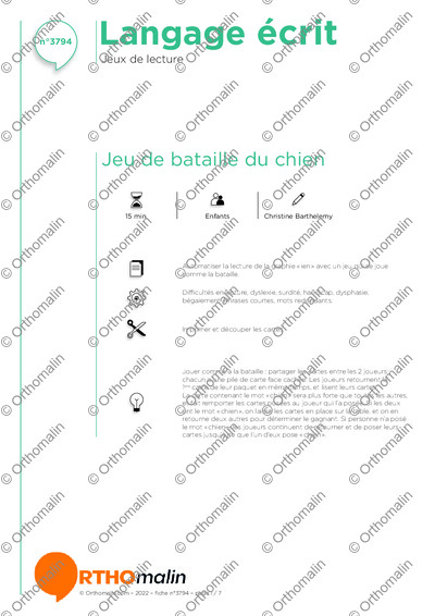 Page 1 de la fiche