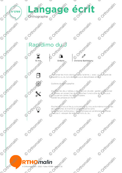 Page 1 de la fiche