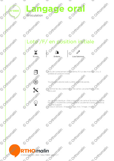 Page 1 de la fiche