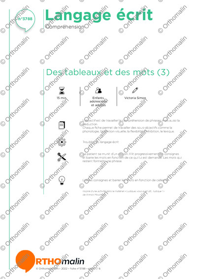 Page 1 de la fiche