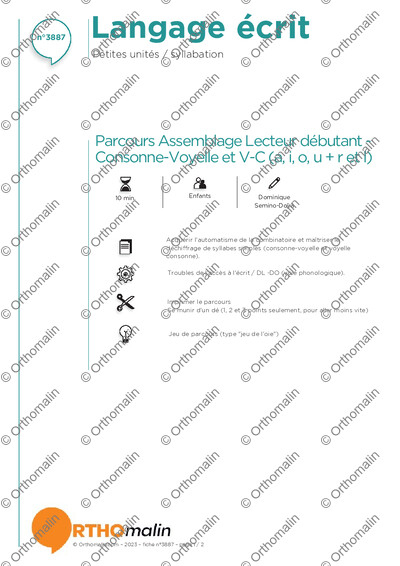 Page 1 de la fiche