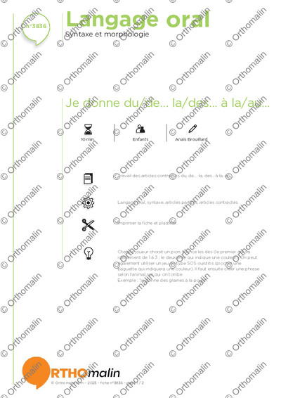 Page 1 de la fiche