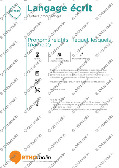 Page 1 de la fiche