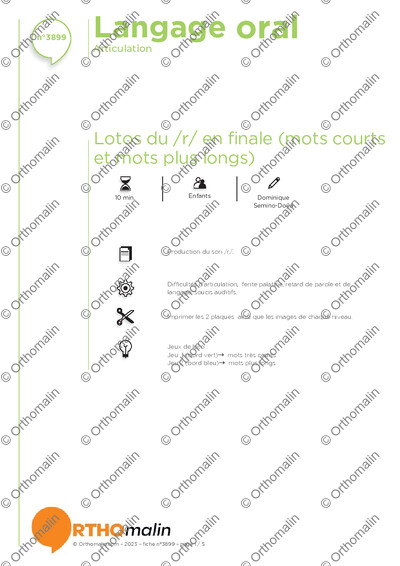 Page 1 de la fiche