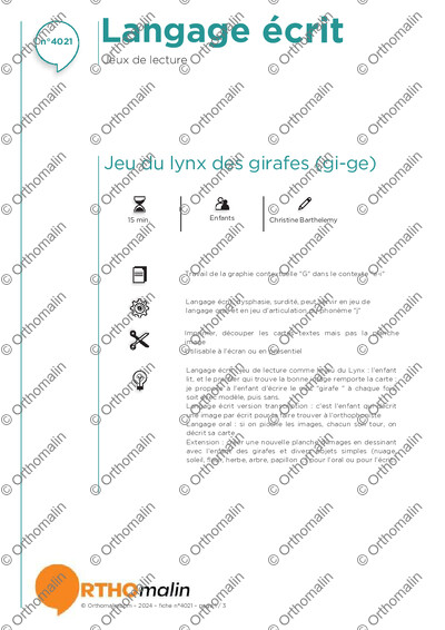 Page 1 de la fiche