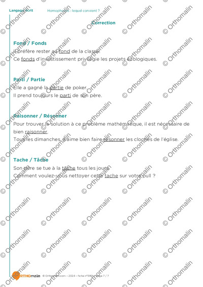 Page 7 de la fiche
