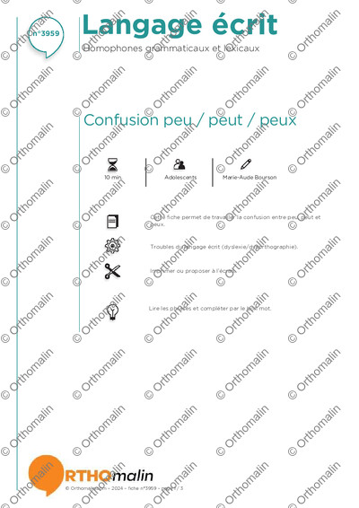 Page 1 de la fiche