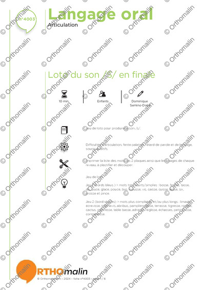 Page 1 de la fiche