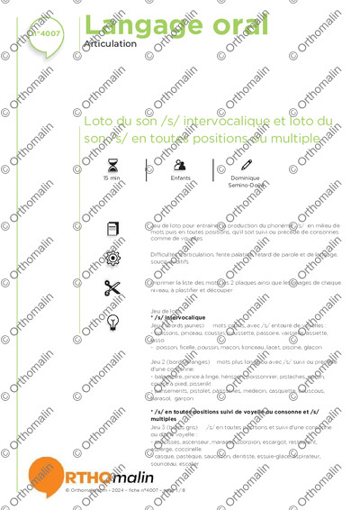 Page 1 de la fiche