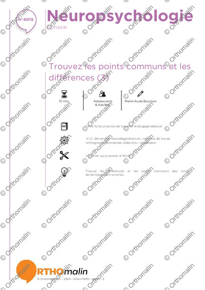 Page 1 de la fiche
