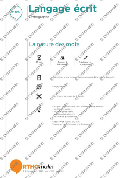 Page 1 de la fiche