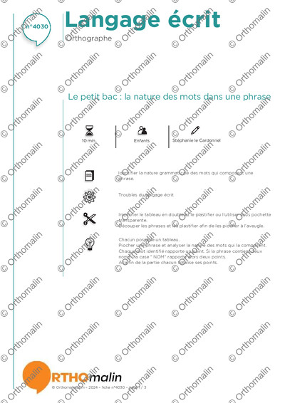 Page 1 de la fiche