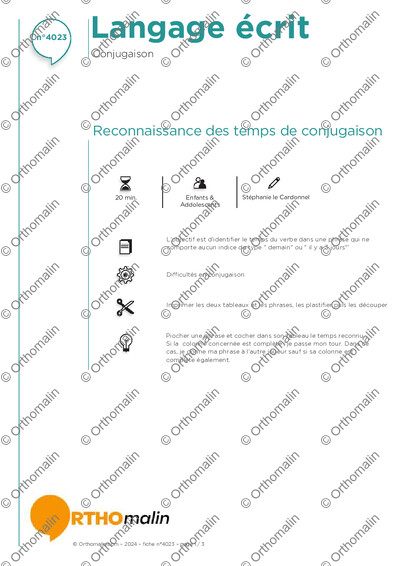 Page 1 de la fiche