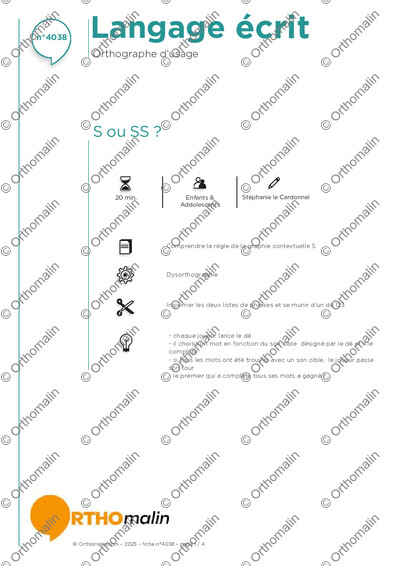 Page 1 de la fiche
