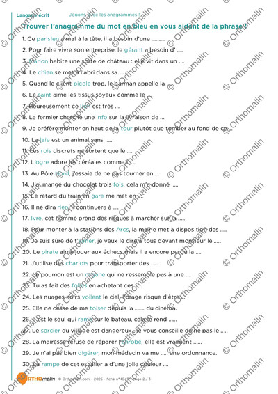 Page 2 de la fiche