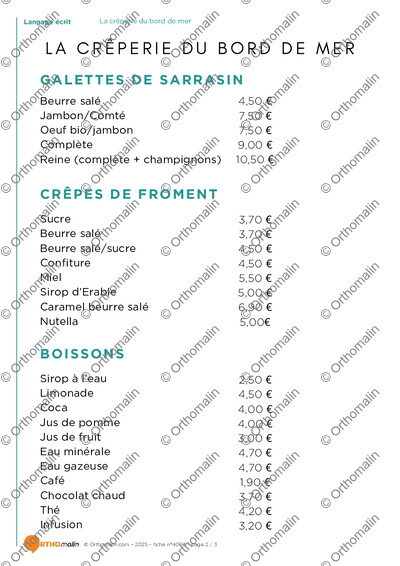 Page 2 de la fiche