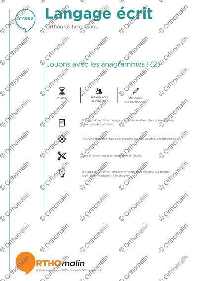 Page 1 de la fiche