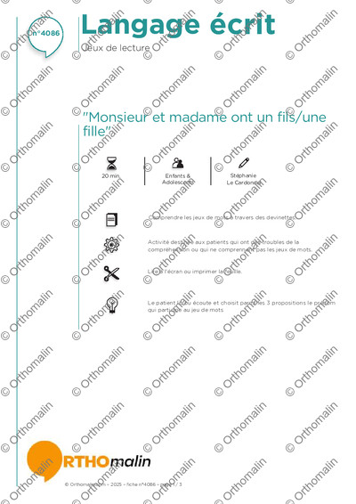 Page 1 de la fiche