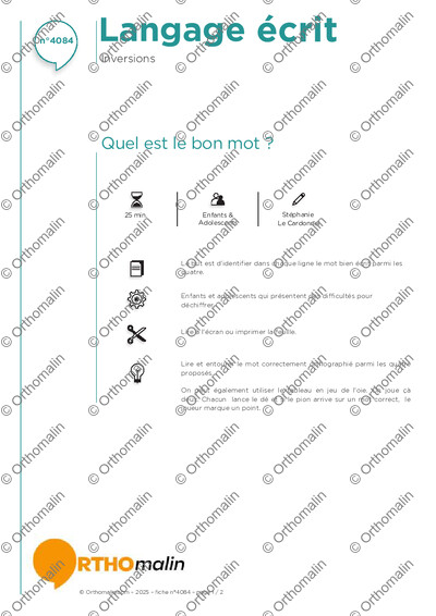Page 1 de la fiche
