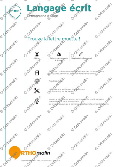 Page 1 de la fiche