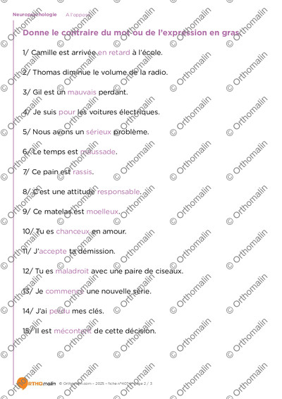 Page 2 de la fiche