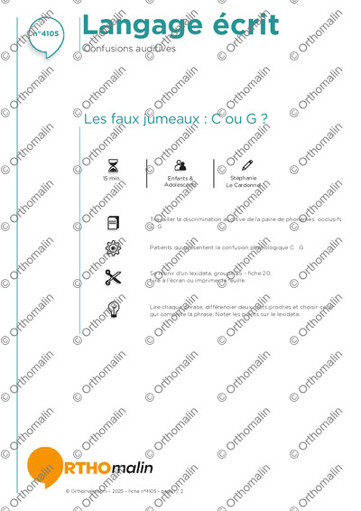 Page 1 de la fiche