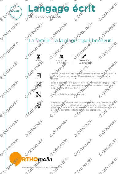 Page 1 de la fiche