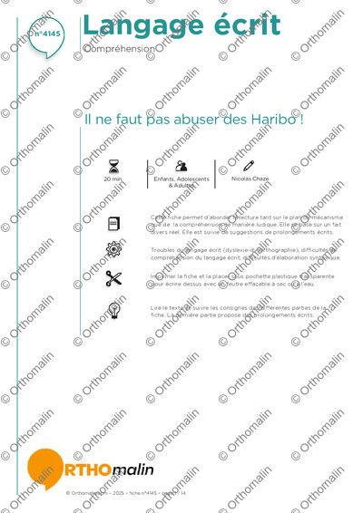 Page 1 de la fiche