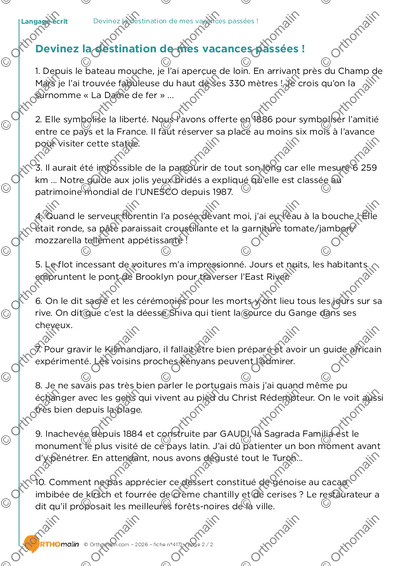 Page 2 de la fiche