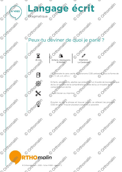 Page 1 de la fiche