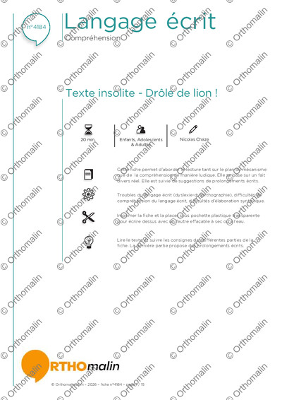 Page 1 de la fiche