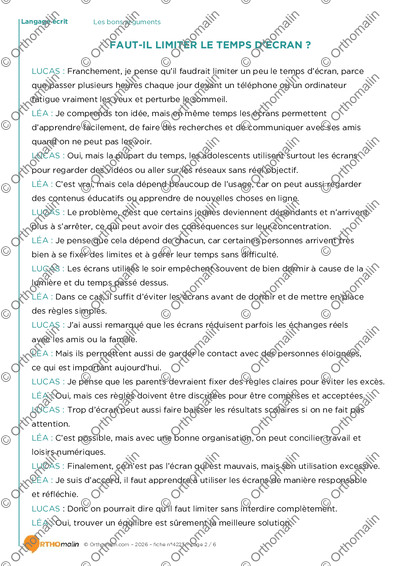 Page 2 de la fiche