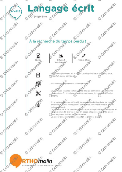 Page 1 de la fiche