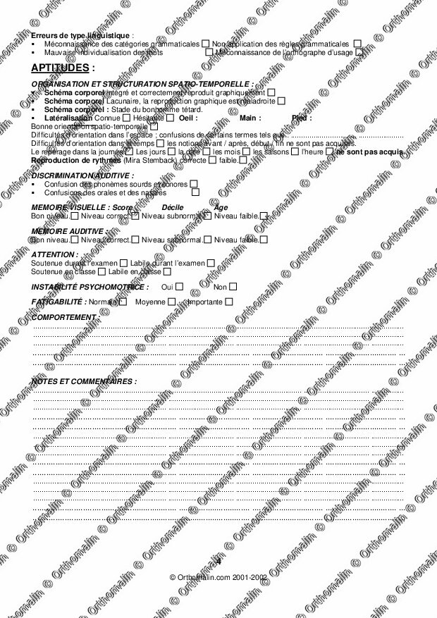 Ressource orthophonie  Bilan orthophonique  Orthomalin
