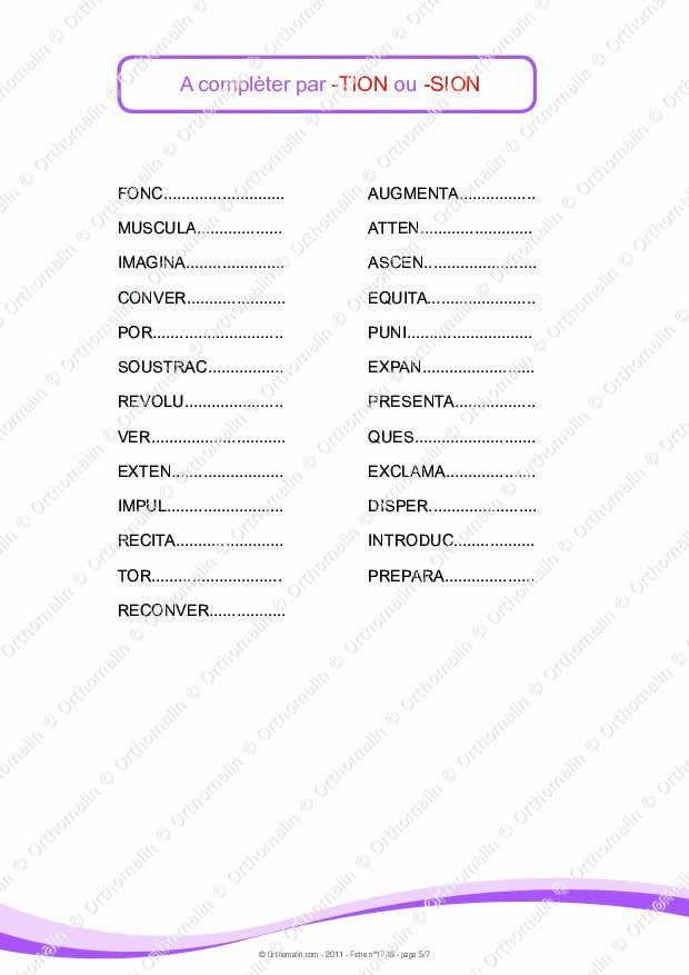 Ressource orthophonie Choisir entre TION et SION à la fin des mots Orthomalin Ressource orthophonie Choisir entre TION et SION à la fin des mots Orthomalin