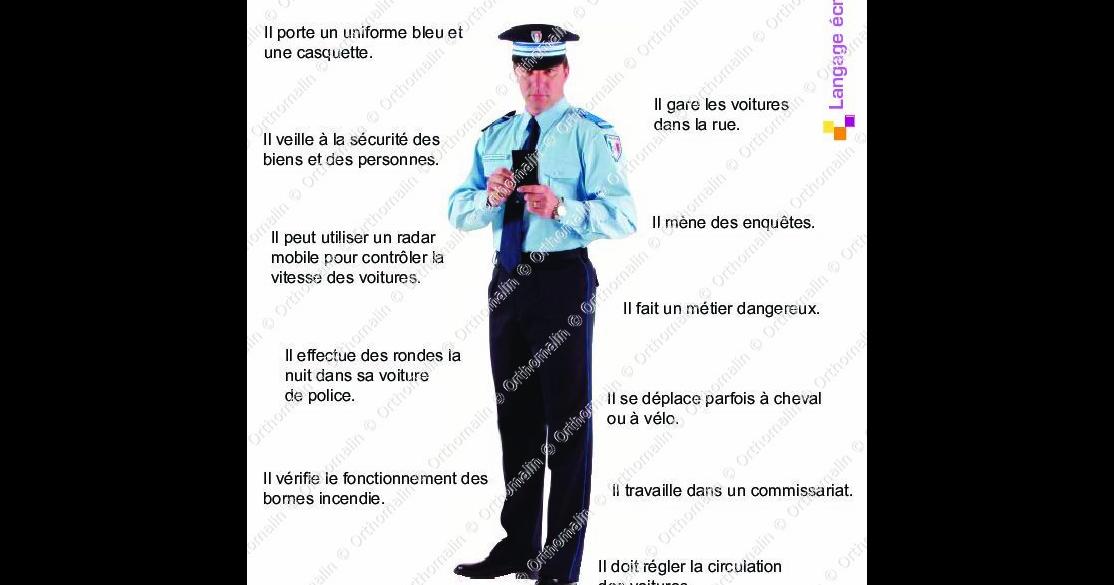 Fiche métier Le policier Orthomalin