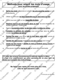 Méthode pour retenir les mots d'usage