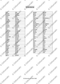 Tableau de mots inversés