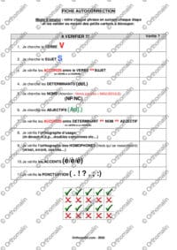Fiche d'autocorrection avec pointage