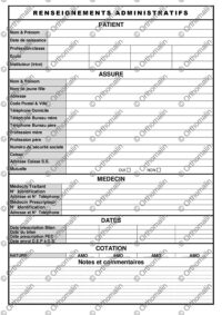 Fiche d'inscription d'un nouveau patient