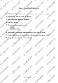 Signes d’appel du bégaiement