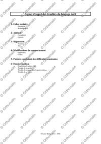Signes d'appel de troubles du langage écrit