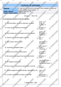 Lecture de phrases (Lexidata)