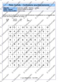 Mots cachés - Confusions sourdes/sonores