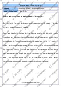 Texte avec des erreurs