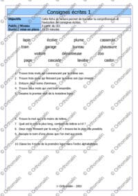 Consignes écrites 1
